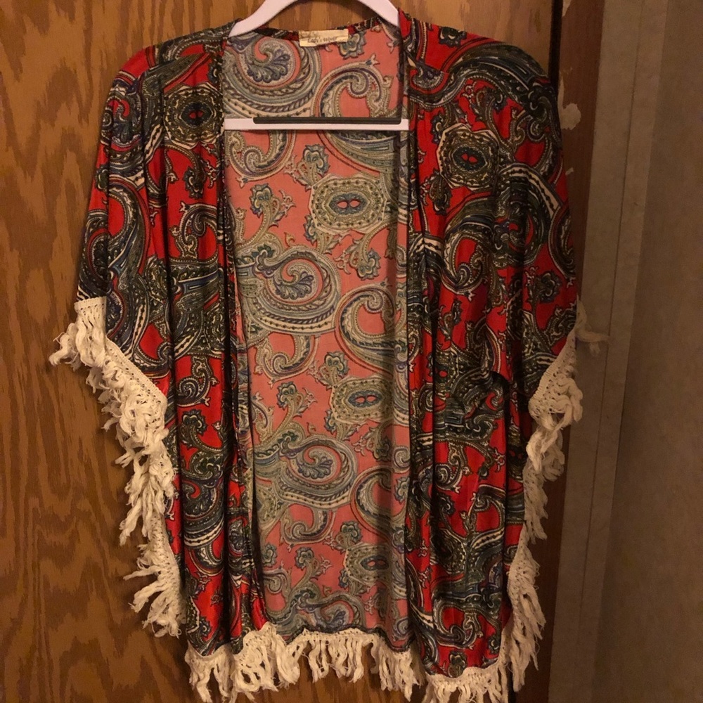 Cardigan with fringe